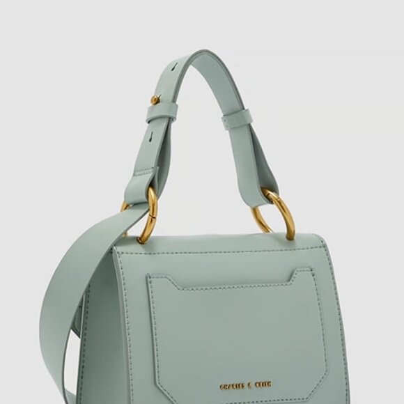 NWT CHARLES AND KEITH MINT Top handle Crossbody BAG - Picture 1 of 8